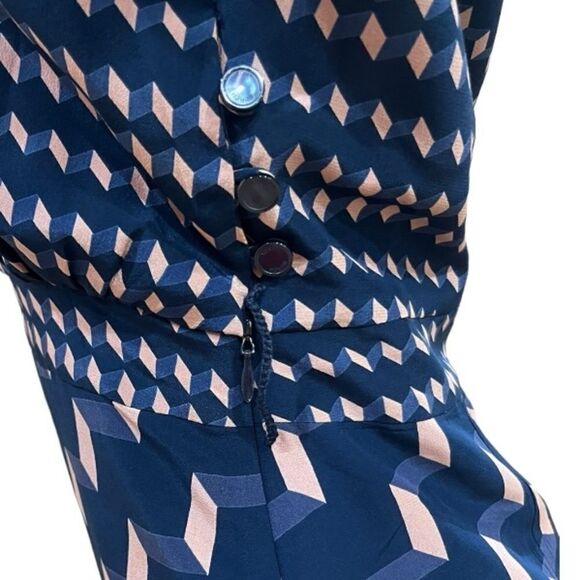 Elegant Blue Patterned Dress - Picture 11 of 14